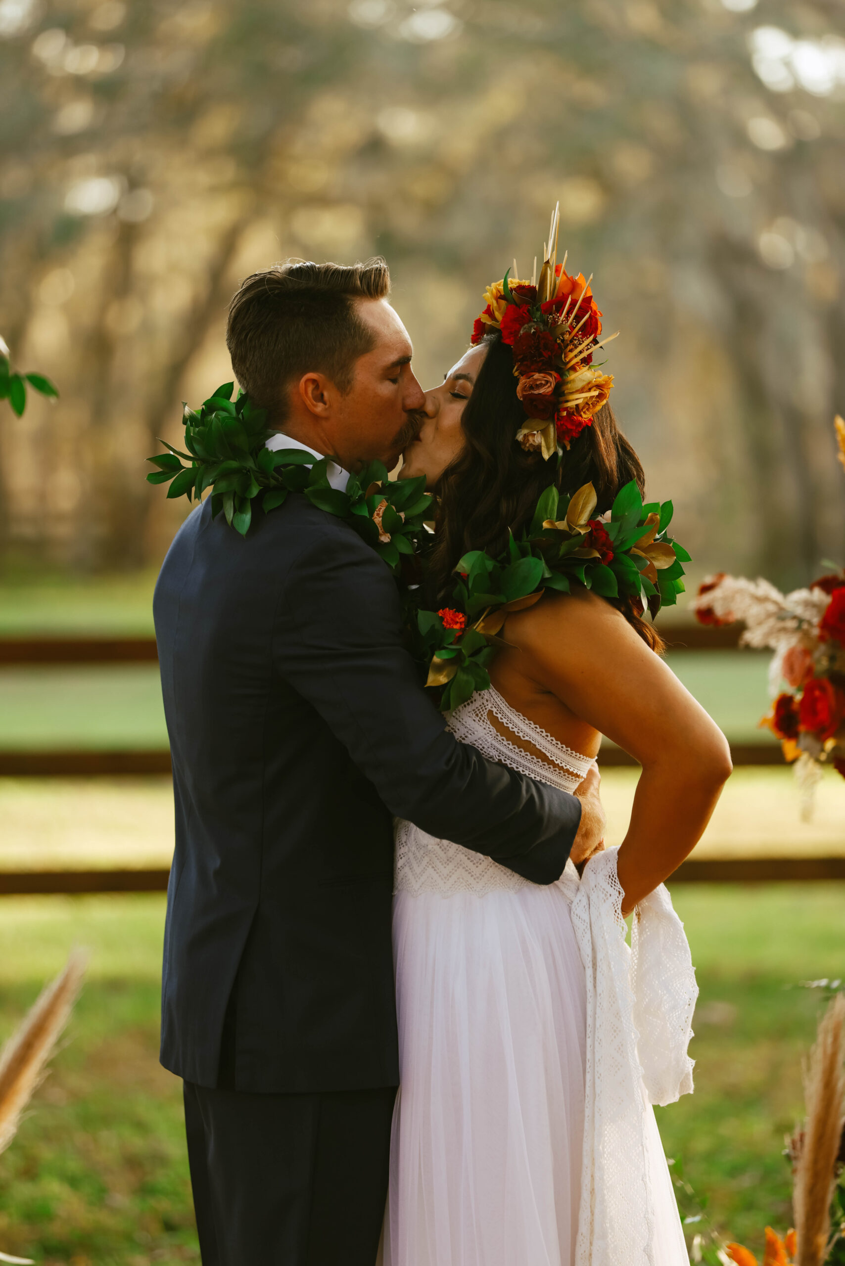 First-Kiss-BLB-Hacienda-Western-Wedding