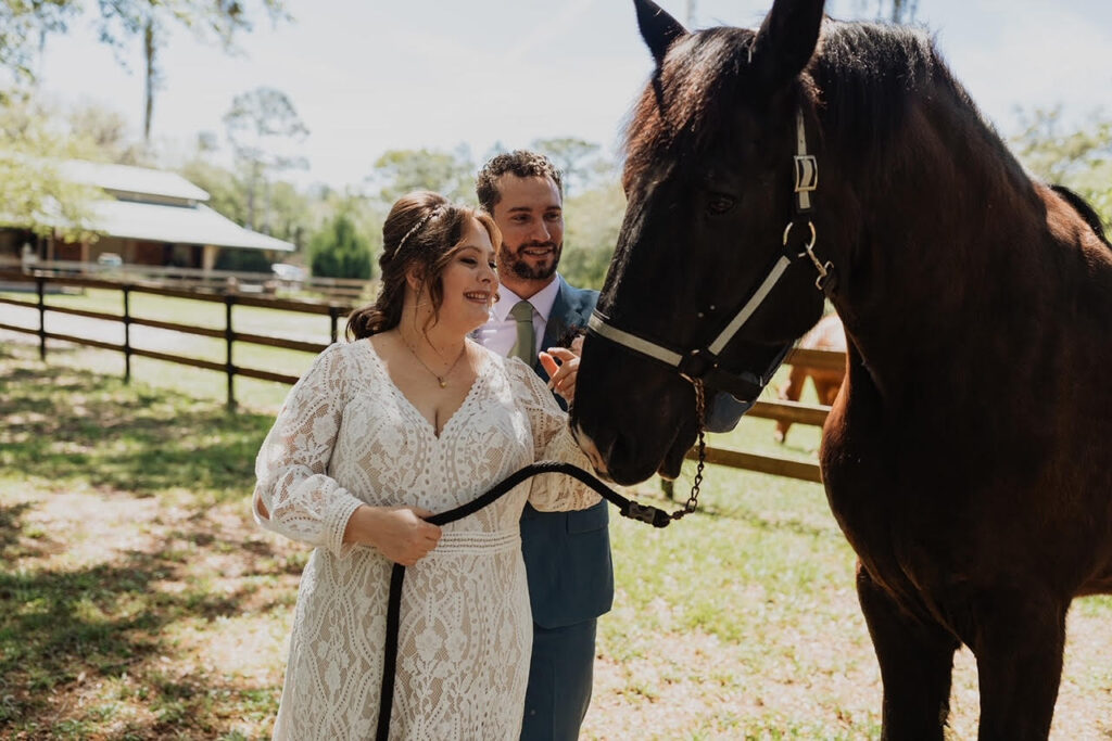 Bride-and-Groom-With-Retired-Disney-Horses